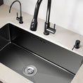 Rectangular Kitchen Sink Black Stainless Steel Single Bowl Top Mount ...