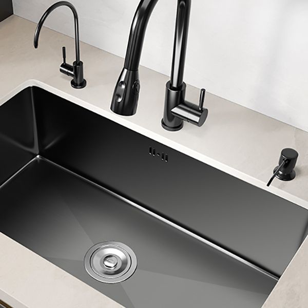 Rectangular Kitchen Sink Black Stainless Steel Single Bowl Top Mount Kitchen Sink Clearhalo 'Home Improvement' 'home_improvement' 'home_improvement_kitchen_sinks' 'Kitchen Remodel & Kitchen Fixtures' 'Kitchen Sinks & Faucet Components' 'Kitchen Sinks' 'kitchen_sinks' 1200x1200_cc1bc8d2-e731-4cb6-bcb0-314e02e9045e