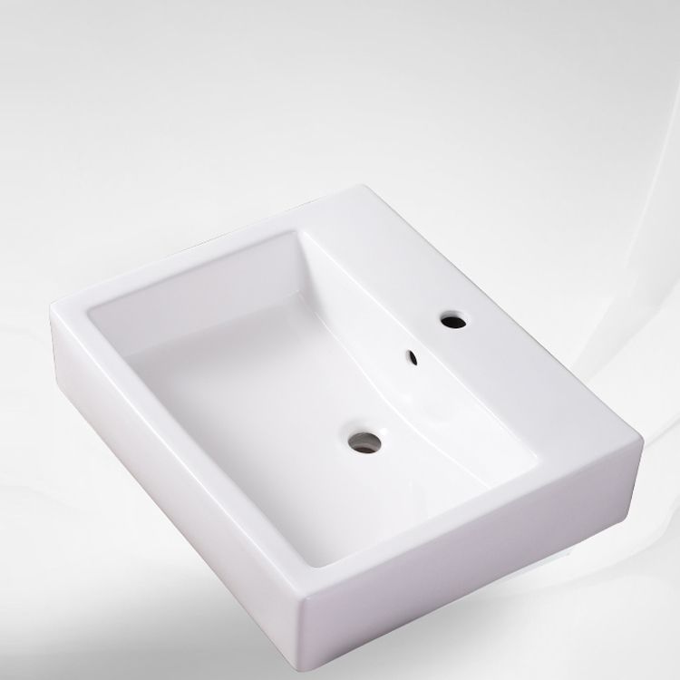 Bathroom Sink White Rectangle Overflow Ceramic One Hole Sink with Faucet Clearhalo 'Bathroom Remodel & Bathroom Fixtures' 'Bathroom Sinks & Faucet Components' 'Bathroom Sinks' 'bathroom_sink' 'Home Improvement' 'home_improvement' 'home_improvement_bathroom_sink' 1200x1200_cc38bde2-1a8f-4f4c-9398-66ee8b250fac