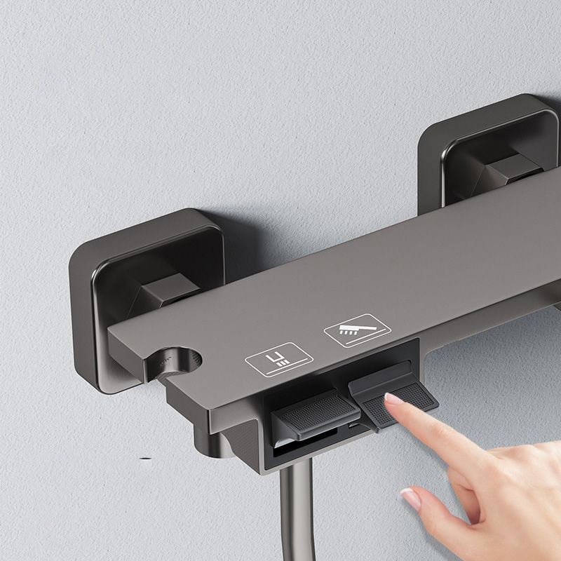 Classic Shower System Adjustable Spray Pattern Swivel Shower Combo with Slide Bar Clearhalo 'Bathroom Remodel & Bathroom Fixtures' 'Home Improvement' 'home_improvement' 'home_improvement_shower_faucets' 'Shower Faucets & Systems' 'shower_faucets' 'Showers & Bathtubs Plumbing' 'Showers & Bathtubs' 1200x1200_cc5d3b9a-04e0-4340-9878-d05dfd23761c