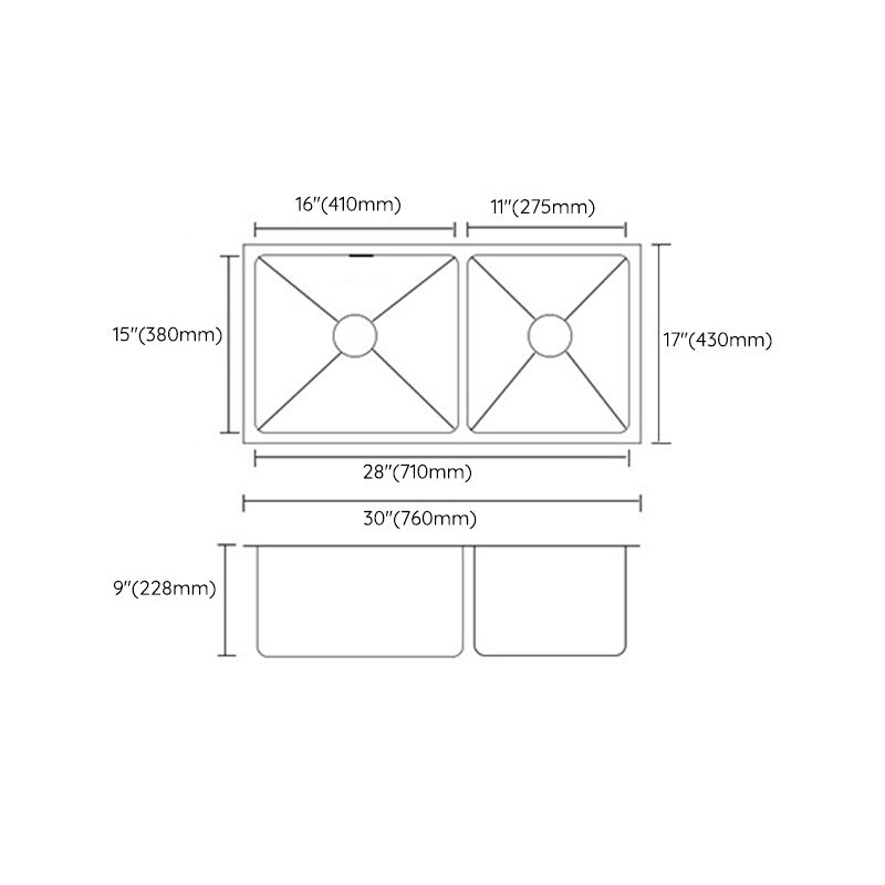 Modern Kitchen Sink Stainless Steel Double Sink with Drain Assembly Workstation Sink Clearhalo 'Home Improvement' 'home_improvement' 'home_improvement_kitchen_sinks' 'Kitchen Remodel & Kitchen Fixtures' 'Kitchen Sinks & Faucet Components' 'Kitchen Sinks' 'kitchen_sinks' 1200x1200_cc5d93c4-7818-42c5-952b-f4da5f20a73b
