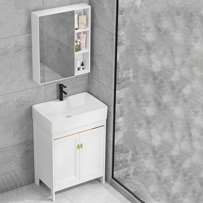 Freestanding Bathroom Vanity Metal Bathroom Sink Vanity with Sink Included Clearhalo 'Bathroom Remodel & Bathroom Fixtures' 'Bathroom Vanities' 'bathroom_vanities' 'Home Improvement' 'home_improvement' 'home_improvement_bathroom_vanities' 1200x1200_cc66b93b-d89c-41b1-b8e7-a458d5c862ab