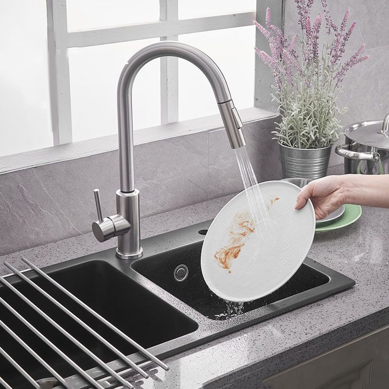 1-Handle Faucet Touch Stainless Steel with Water Dispenser Standard Kitchen Faucet Clearhalo 'Home Improvement' 'home_improvement' 'home_improvement_kitchen_faucets' 'Kitchen Faucets' 'Kitchen Remodel & Kitchen Fixtures' 'Kitchen Sinks & Faucet Components' 'kitchen_faucets' 1200x1200_ccae9ad5-7abe-4d88-acfa-4ac2b02ac6ee