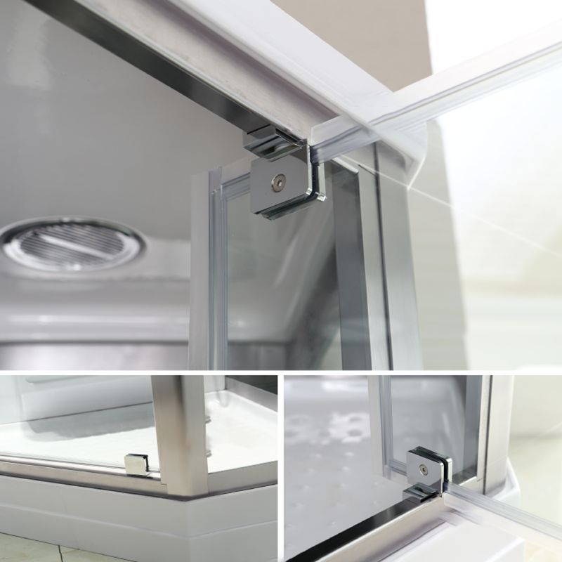 Neo-Angle Shower Stall Clear Tempered Glass Shower Enclosure With Shower Floor Clearhalo 'Bathroom Remodel & Bathroom Fixtures' 'Home Improvement' 'home_improvement' 'home_improvement_shower_stalls_enclosures' 'Shower Stalls & Enclosures' 'shower_stalls_enclosures' 'Showers & Bathtubs' 1200x1200_ccca6e1c-7bed-4c56-9c79-536d446a593c