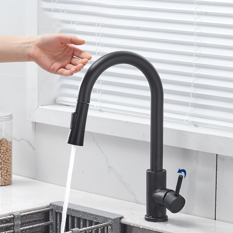 Pull Down Sprayer Kitchen Faucet 1-Handle Touch Bar Faucet with Supply Lines Clearhalo 'Home Improvement' 'home_improvement' 'home_improvement_kitchen_faucets' 'Kitchen Faucets' 'Kitchen Remodel & Kitchen Fixtures' 'Kitchen Sinks & Faucet Components' 'kitchen_faucets' 1200x1200_ccccf2ae-1f09-4d42-8f67-ac885233e1a9