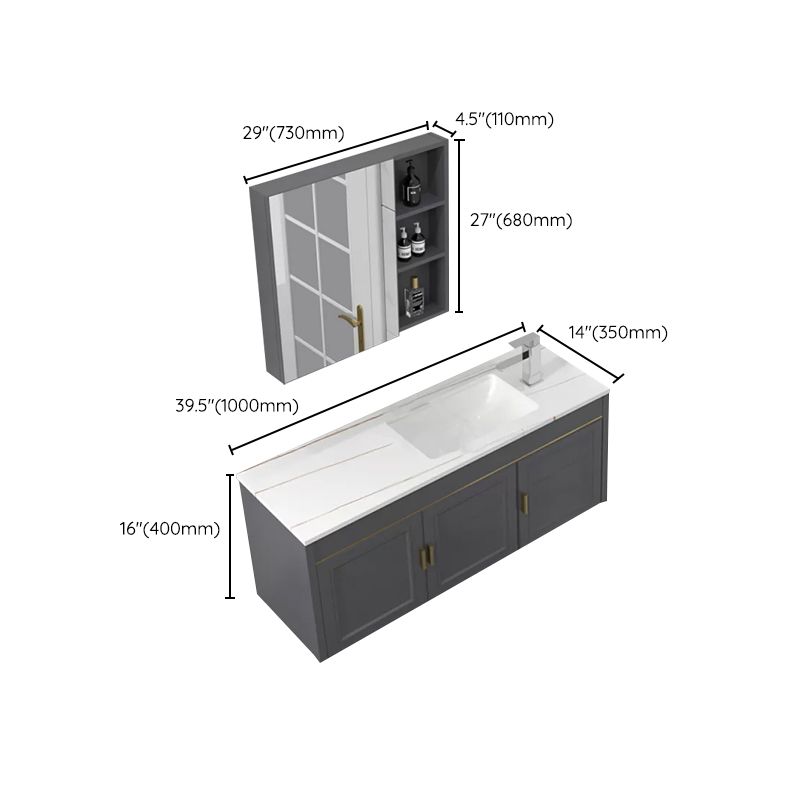 Glam Single Sink Vanity Wall Mount Metal Base Rectangular Bath Vanity Clearhalo 'Bathroom Remodel & Bathroom Fixtures' 'Bathroom Vanities' 'bathroom_vanities' 'Home Improvement' 'home_improvement' 'home_improvement_bathroom_vanities' 1200x1200_ccd53def-8b2f-48c8-9ea5-a2e50dbcfc48