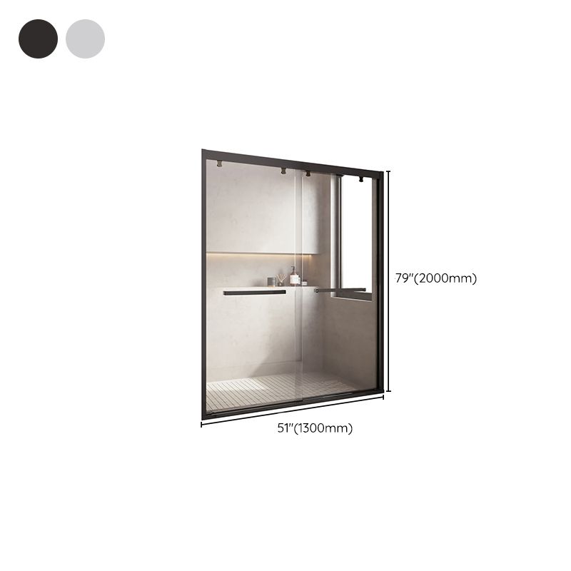 Semi Frameless Shower Bath Door Double Sliding Tempered Shower Door Clearhalo 'Bathroom Remodel & Bathroom Fixtures' 'Home Improvement' 'home_improvement' 'home_improvement_shower_tub_doors' 'Shower and Tub Doors' 'shower_tub_doors' 'Showers & Bathtubs' 1200x1200_ccd6f239-cc17-47f6-8329-e460d5578a54