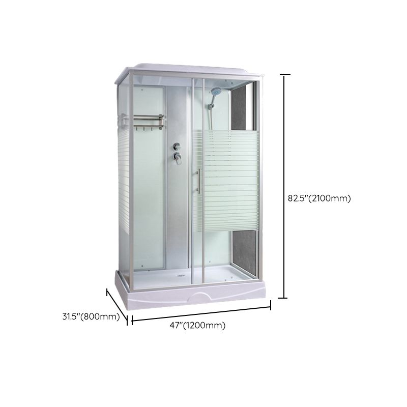 Rectangle Shower Stall Tempered Glass Shower Stall with Towel Bar Clearhalo 'Bathroom Remodel & Bathroom Fixtures' 'Home Improvement' 'home_improvement' 'home_improvement_shower_stalls_enclosures' 'Shower Stalls & Enclosures' 'shower_stalls_enclosures' 'Showers & Bathtubs' 1200x1200_ccdad015-078b-4fc2-b28d-0bbd560ee2b4