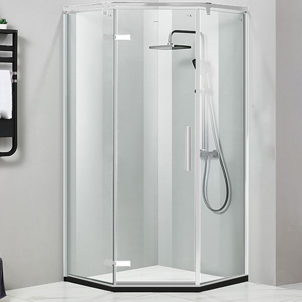Modern Style Neo-Angle Shower Enclosure Clear Glass Framed Shower Stall Clearhalo 'Bathroom Remodel & Bathroom Fixtures' 'Home Improvement' 'home_improvement' 'home_improvement_shower_stalls_enclosures' 'Shower Stalls & Enclosures' 'shower_stalls_enclosures' 'Showers & Bathtubs' 1200x1200_cce44869-3ee9-4ab4-a010-e77fe66535b5