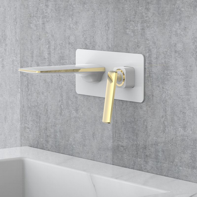 Modern Bathtub Faucet Copper Fixed Lever Handle Wall Mounted Bathroom Faucet Clearhalo 'Bathroom Remodel & Bathroom Fixtures' 'Bathtub Faucets' 'bathtub_faucets' 'Home Improvement' 'home_improvement' 'home_improvement_bathtub_faucets' 1200x1200_cce6bc9e-37b9-4f09-96ee-7c0307a06711