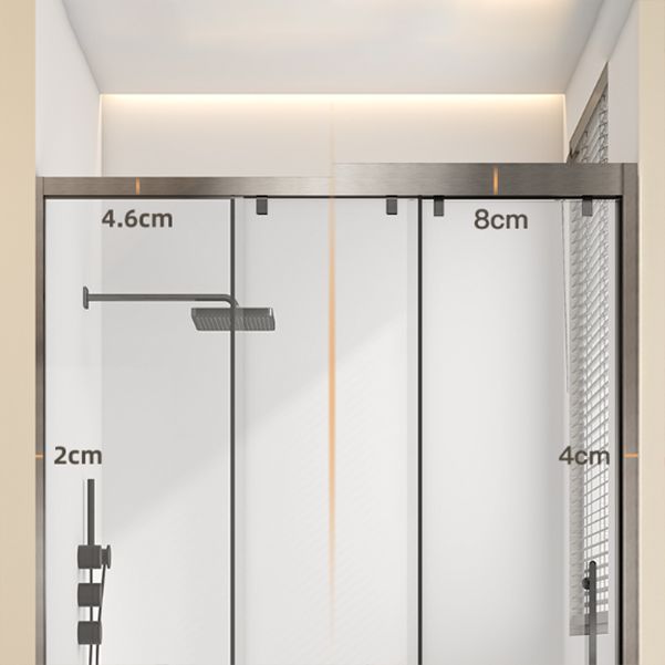 Single Sliding Frame Shower Bath Door Black Clear Shower Doors Clearhalo 'Bathroom Remodel & Bathroom Fixtures' 'Home Improvement' 'home_improvement' 'home_improvement_shower_tub_doors' 'Shower and Tub Doors' 'shower_tub_doors' 'Showers & Bathtubs' 1200x1200_ccf0f577-4e51-40ef-8380-120ec17727fe