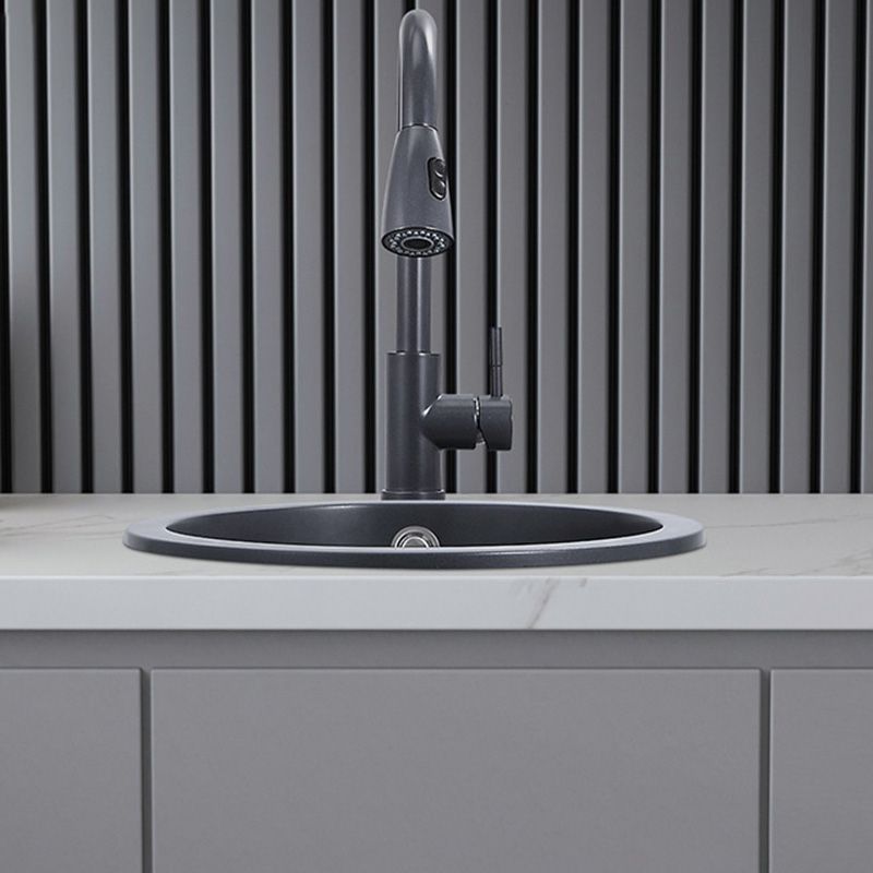 Black Round Kitchen Sink Contemporary Drop-In 1 Holes Single Bowl Sink Clearhalo 'Home Improvement' 'home_improvement' 'home_improvement_kitchen_sinks' 'Kitchen Remodel & Kitchen Fixtures' 'Kitchen Sinks & Faucet Components' 'Kitchen Sinks' 'kitchen_sinks' 1200x1200_ccf10976-7770-455d-9d21-f2b5f9501e6b