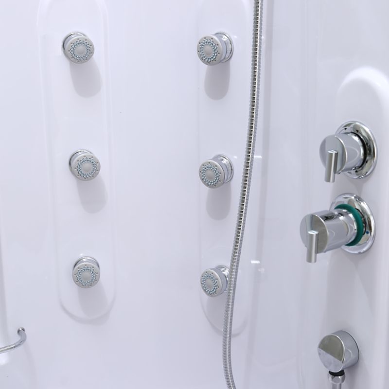 White Round Tub & Shower Kit Clear Tempered Glass Tub & Shower Kit Clearhalo 'Bathroom Remodel & Bathroom Fixtures' 'Home Improvement' 'home_improvement' 'home_improvement_shower_stalls_enclosures' 'Shower Stalls & Enclosures' 'shower_stalls_enclosures' 'Showers & Bathtubs' 1200x1200_ccf67b19-17d4-4d56-9fb6-d5f588dcf83c