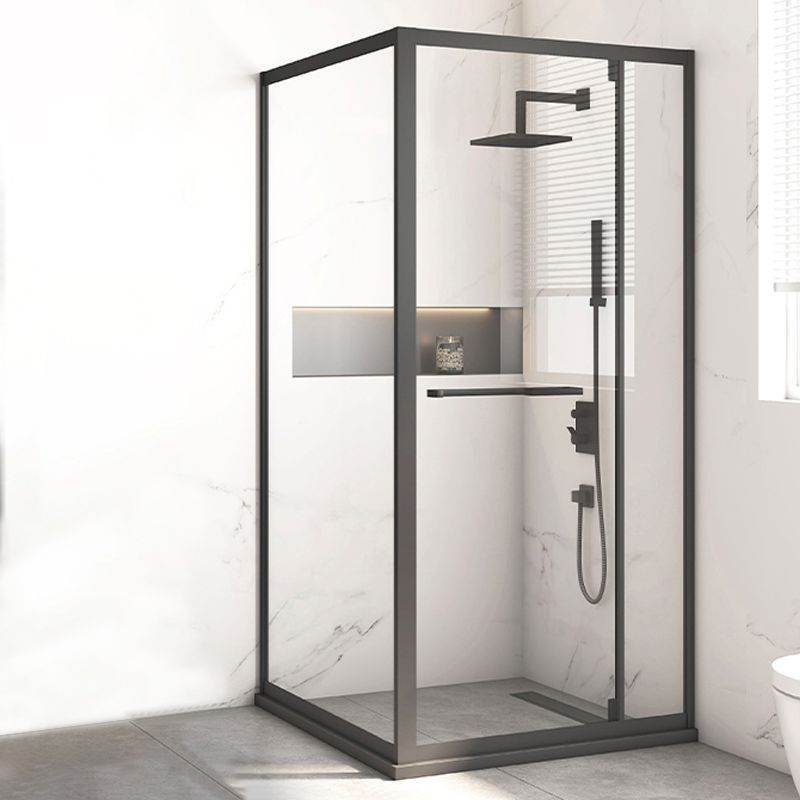 Tempered Single Sliding Shower Door Framed Transparent Shower Doors Clearhalo 'Bathroom Remodel & Bathroom Fixtures' 'Home Improvement' 'home_improvement' 'home_improvement_shower_tub_doors' 'Shower and Tub Doors' 'shower_tub_doors' 'Showers & Bathtubs' 1200x1200_cd0f819c-7fd9-4407-9afb-8eedd4076c41
