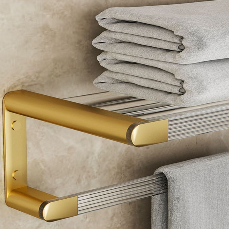 Modern Bathroom Accessory Set in Gold Metal and Acrylic Bath Hardware Set Clearhalo 'Bathroom Hardware Sets' 'Bathroom Hardware' 'Bathroom Remodel & Bathroom Fixtures' 'bathroom_hardware_sets' 'Home Improvement' 'home_improvement' 'home_improvement_bathroom_hardware_sets' 1200x1200_cd2d89c6-1c99-467d-8a90-8a65f0370d93