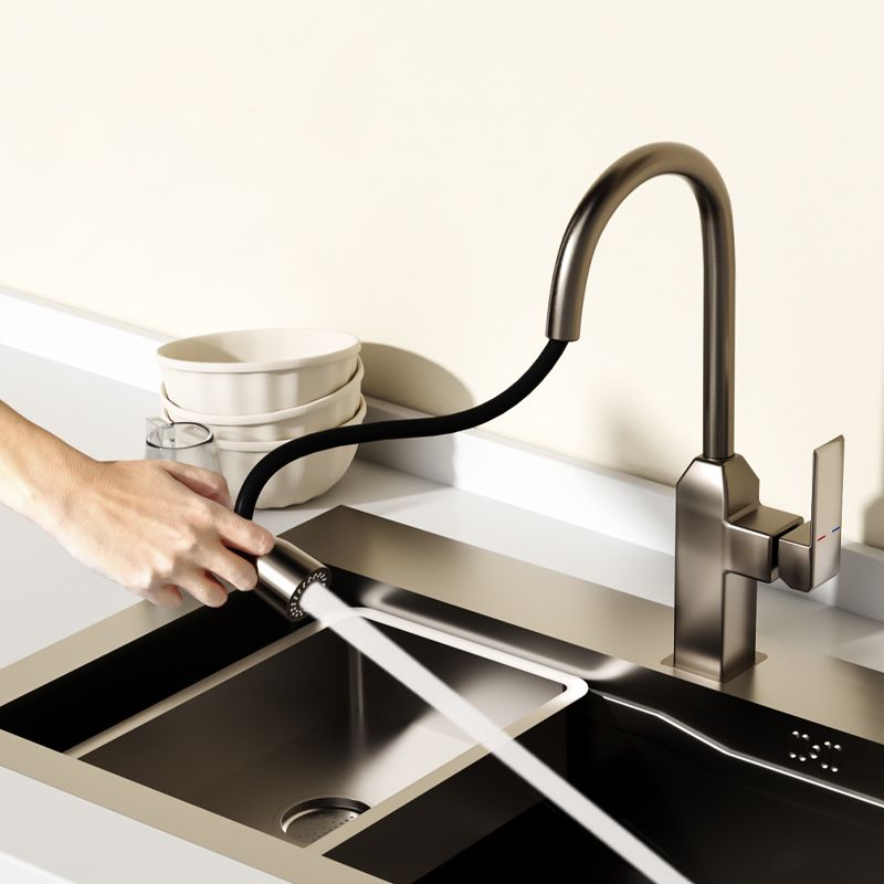 Modern Pull Down Pot Filler One Handle High Profile Filler with Sprayer Clearhalo 'Home Improvement' 'home_improvement' 'home_improvement_kitchen_faucets' 'Kitchen Faucets' 'Kitchen Remodel & Kitchen Fixtures' 'Kitchen Sinks & Faucet Components' 'kitchen_faucets' 1200x1200_cd522a42-1293-404f-8562-4ce418367c7f