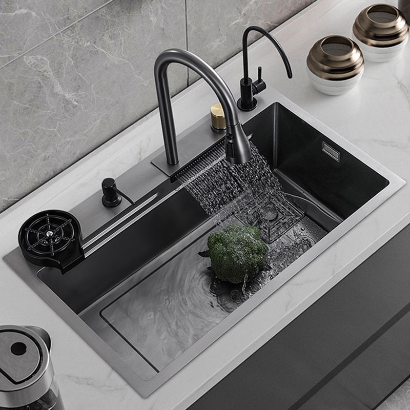 Single Basin Kitchen Sink Contemporary Stainless Steel Kitchen Sink Clearhalo 'Home Improvement' 'home_improvement' 'home_improvement_kitchen_sinks' 'Kitchen Remodel & Kitchen Fixtures' 'Kitchen Sinks & Faucet Components' 'Kitchen Sinks' 'kitchen_sinks' 1200x1200_cd56b321-df40-44b1-9b24-af33a0cec888
