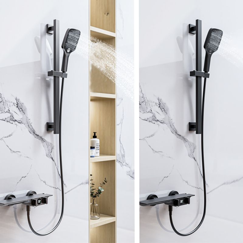 Wall Mounted Metal Bathroom Faucet Low Arc Waterfall Tub Filler Clearhalo 'Bathroom Remodel & Bathroom Fixtures' 'Bathtub Faucets' 'bathtub_faucets' 'Home Improvement' 'home_improvement' 'home_improvement_bathtub_faucets' 1200x1200_cd927b33-198f-4ea8-a8ec-2203554dd9bc