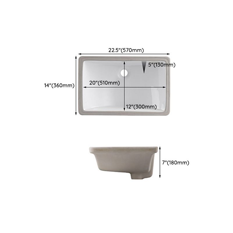 Traditional Undermount Vanity Sink Rectangular Porcelain with Pop-Up Drain Basin Sink Clearhalo 'Bathroom Remodel & Bathroom Fixtures' 'Bathroom Sinks & Faucet Components' 'Bathroom Sinks' 'bathroom_sink' 'Home Improvement' 'home_improvement' 'home_improvement_bathroom_sink' 1200x1200_cd9dfc18-7dd2-4c00-bac9-15111e8eb697