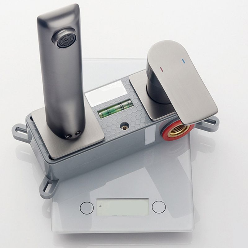 2 Holes Faucet Glam Style Wall Mounted Faucet with Single Lever Handle Clearhalo 'Bathroom Remodel & Bathroom Fixtures' 'Bathroom Sink Faucets' 'Bathroom Sinks & Faucet Components' 'bathroom_sink_faucets' 'Home Improvement' 'home_improvement' 'home_improvement_bathroom_sink_faucets' 1200x1200_cdabc18d-4675-412f-b3eb-566f935172e4