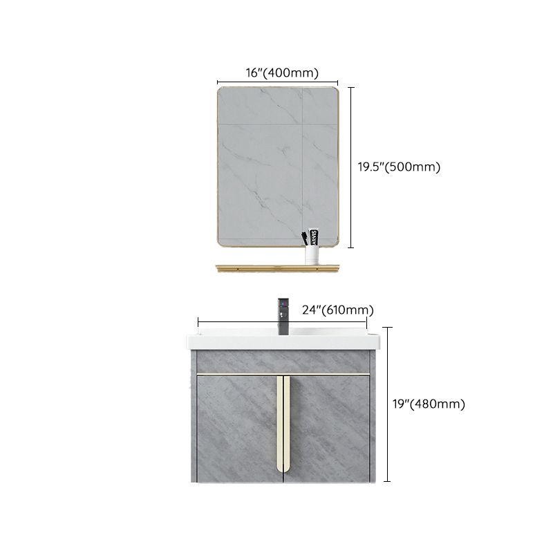 Contemporary Sink Vanity Mirror Cabinet Wall Mount Vanity Cabinet with Storage Shelving Clearhalo 'Bathroom Remodel & Bathroom Fixtures' 'Bathroom Vanities' 'bathroom_vanities' 'Home Improvement' 'home_improvement' 'home_improvement_bathroom_vanities' 1200x1200_cdc31b89-89b2-4f5b-b38a-6df9cbdba97f