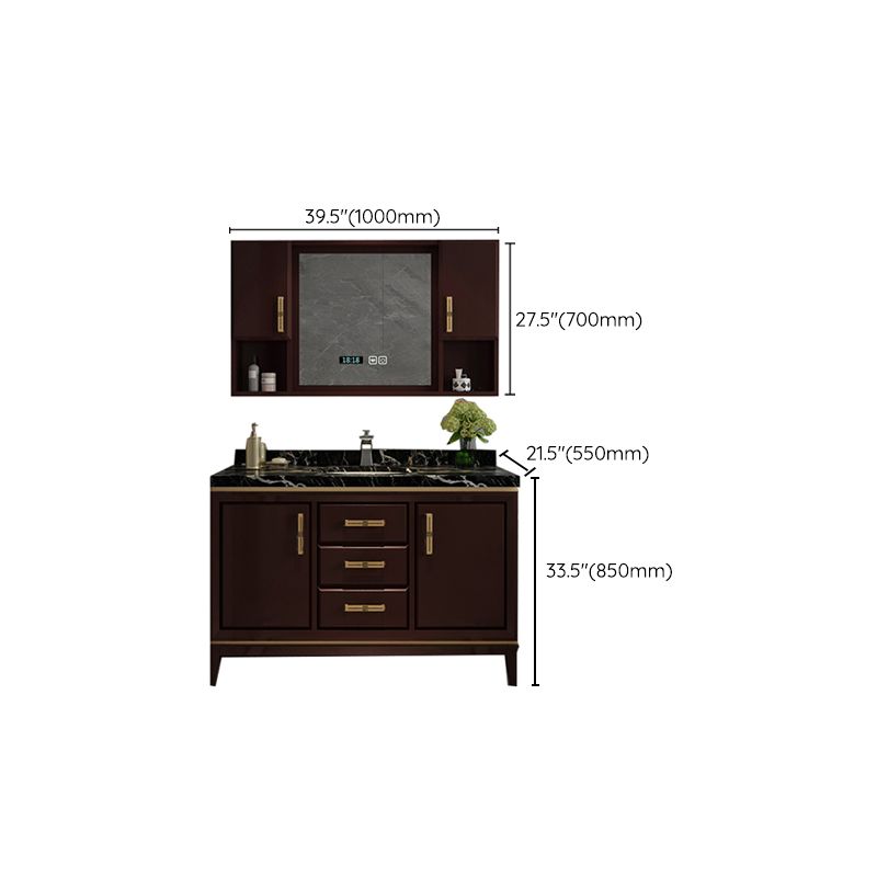 Traditional Wood Sink Vanity Wall Mounted Vanity Cabinet with Mirror Cabinet Clearhalo 'Bathroom Remodel & Bathroom Fixtures' 'Bathroom Vanities' 'bathroom_vanities' 'Home Improvement' 'home_improvement' 'home_improvement_bathroom_vanities' 1200x1200_cdc694ba-20ce-4939-87f4-4b0e6d814394