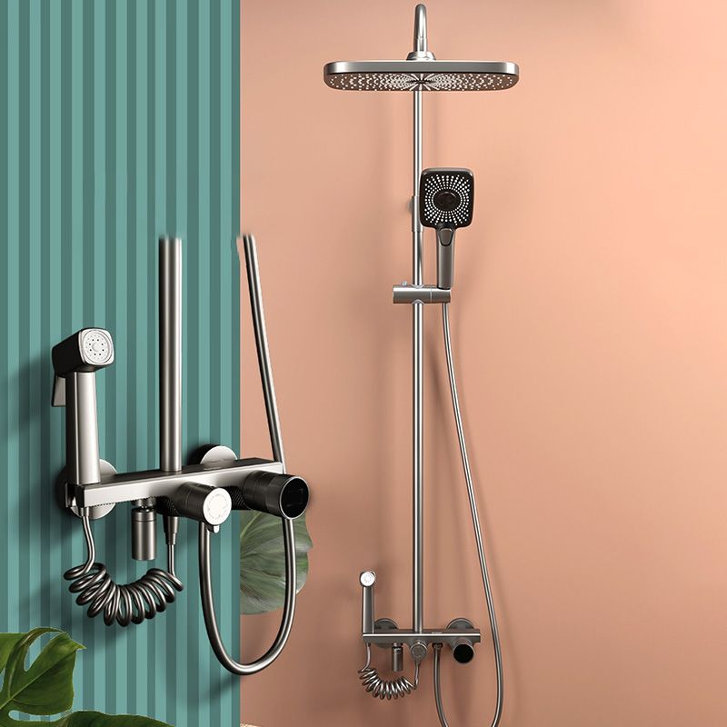 Swivel Shower System Adjustable Spray Pattern Shower Head Combo Clearhalo 'Bathroom Remodel & Bathroom Fixtures' 'Home Improvement' 'home_improvement' 'home_improvement_shower_faucets' 'Shower Faucets & Systems' 'shower_faucets' 'Showers & Bathtubs Plumbing' 'Showers & Bathtubs' 1200x1200_cdd3f81d-b79f-4753-82f1-2cf09f2da26e