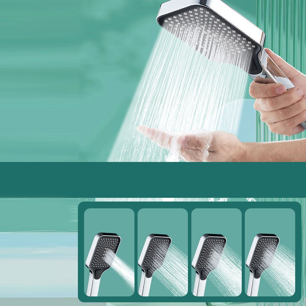 Rectangular Pressurized Shower Head 4-Setting Adjustable Water Flow Handheld Shower Head Clearhalo 'Bathroom Remodel & Bathroom Fixtures' 'Home Improvement' 'home_improvement' 'home_improvement_shower_heads' 'Shower Heads' 'shower_heads' 'Showers & Bathtubs Plumbing' 'Showers & Bathtubs' 1200x1200_cde06aad-fe75-4e02-959e-d110bf638c38