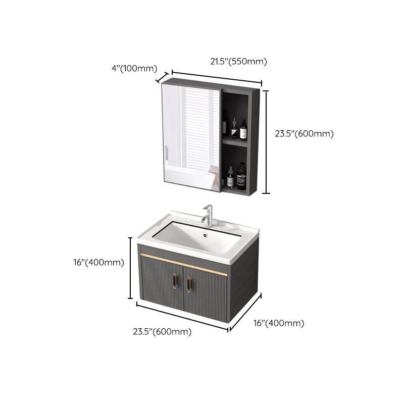 Wall Mount Bathroom Sink Vanity Glam Faucet Included Bathroom Vanity Clearhalo 'Bathroom Remodel & Bathroom Fixtures' 'Bathroom Vanities' 'bathroom_vanities' 'Home Improvement' 'home_improvement' 'home_improvement_bathroom_vanities' 1200x1200_cdf1fd29-3004-4240-a7e5-d9b5ea1c7631