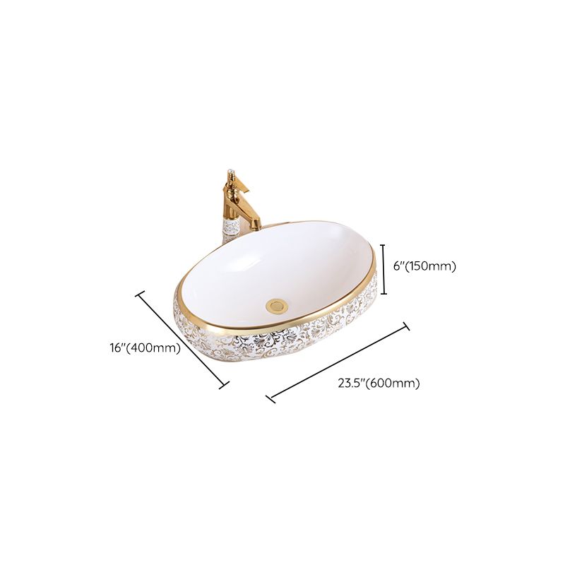 Traditional Vessel Sink Oval Porcelain with Pop-Up Drain Vessel Lavatory Sink Clearhalo 'Bathroom Remodel & Bathroom Fixtures' 'Bathroom Sinks & Faucet Components' 'Bathroom Sinks' 'bathroom_sink' 'Home Improvement' 'home_improvement' 'home_improvement_bathroom_sink' 1200x1200_cdfce3b3-72f3-4cce-8126-4e8876b78bf4