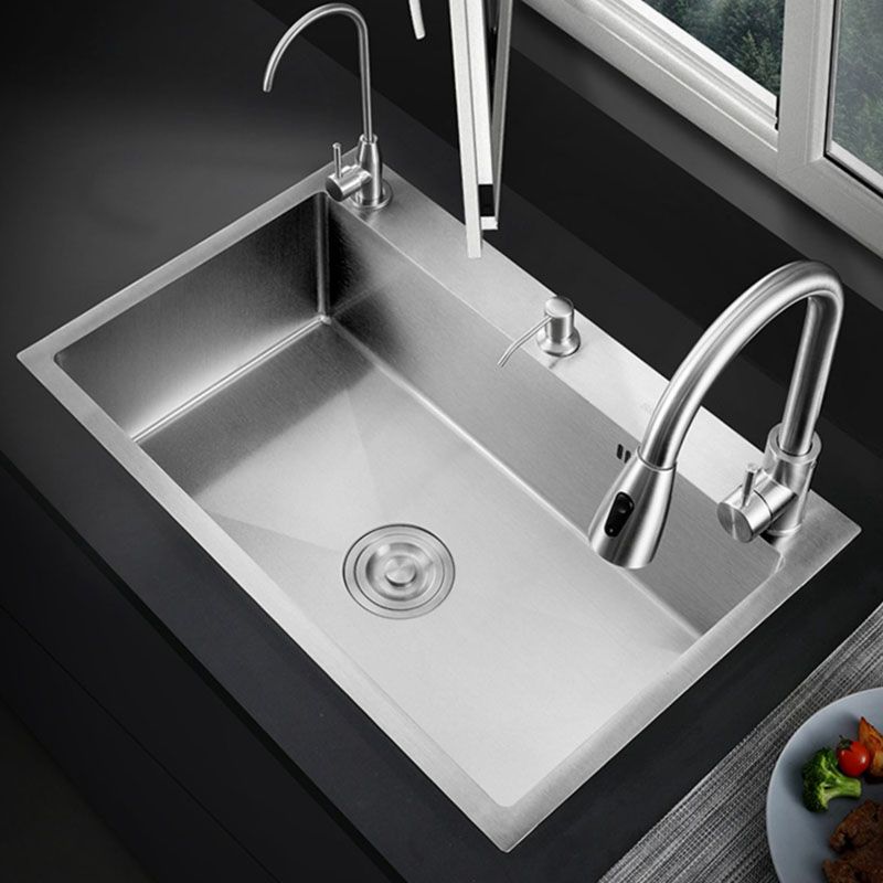 Modern Workstation Ledge Stainless Steel with Faucet and Soap Dispenser Prep Station Clearhalo 'Home Improvement' 'home_improvement' 'home_improvement_kitchen_sinks' 'Kitchen Remodel & Kitchen Fixtures' 'Kitchen Sinks & Faucet Components' 'Kitchen Sinks' 'kitchen_sinks' 1200x1200_ce0ff8e1-5533-4ba8-a81c-ef768587551a