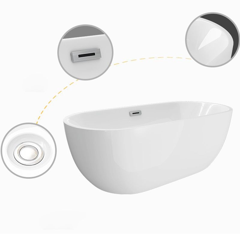 Matte Finish Acrylic Freestanding Tub Contemporary Oval Bathtub Clearhalo 'Bathroom Remodel & Bathroom Fixtures' 'Bathtubs' 'Home Improvement' 'home_improvement' 'home_improvement_bathtubs' 'Showers & Bathtubs' 1200x1200_ce2d3514-9fd5-45ce-bc58-941bb8b2437d