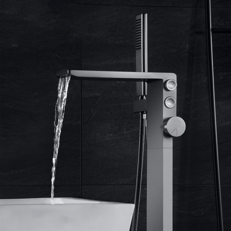Modern Freestanding Faucet Copper with Risers and Handheld Shower Tub Faucet Clearhalo 'Bathroom Remodel & Bathroom Fixtures' 'Bathtub Faucets' 'bathtub_faucets' 'Home Improvement' 'home_improvement' 'home_improvement_bathtub_faucets' 1200x1200_ce2f348f-f051-4055-8a6e-dc0d692c9a10