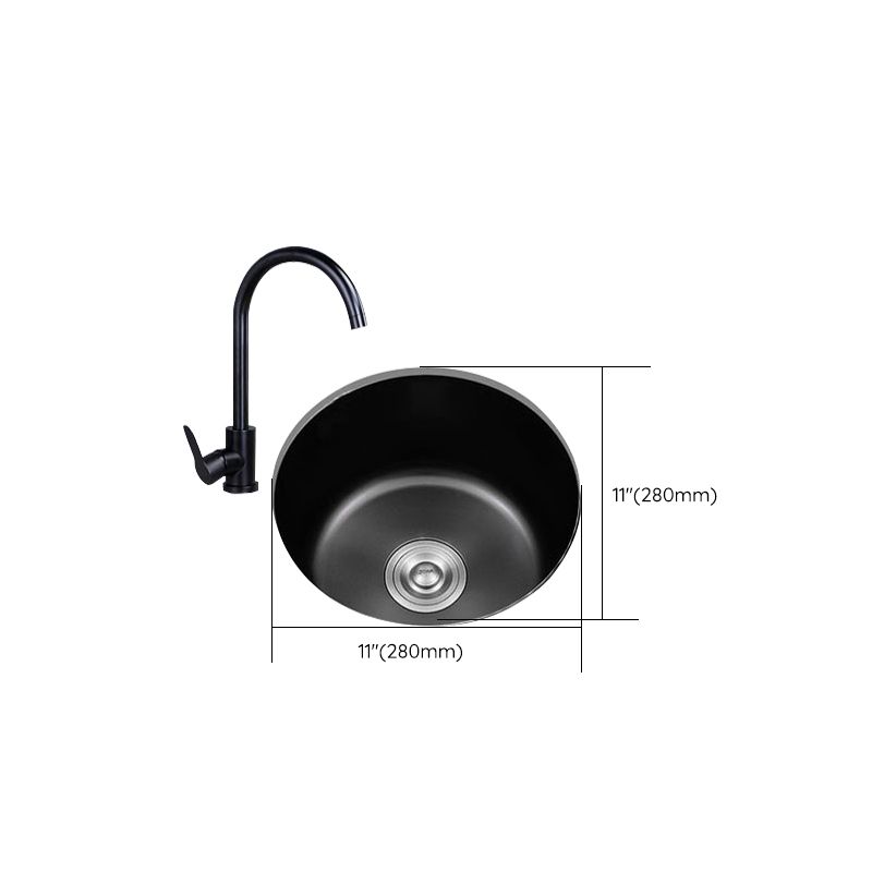 Stainless Steel Round Sink in Black Single Bowl Undermount Sink with Basket Strainer Clearhalo 'Home Improvement' 'home_improvement' 'home_improvement_kitchen_sinks' 'Kitchen Remodel & Kitchen Fixtures' 'Kitchen Sinks & Faucet Components' 'Kitchen Sinks' 'kitchen_sinks' 1200x1200_ce305307-9e49-41cf-8d12-28d23b509865