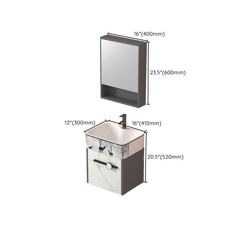 Modern Wall Mount Sink Vanity Gray Metal Base Single-Sink Rectangular Vanity Set Clearhalo 'Bathroom Remodel & Bathroom Fixtures' 'Bathroom Vanities' 'bathroom_vanities' 'Home Improvement' 'home_improvement' 'home_improvement_bathroom_vanities' 1200x1200_ce36b0f3-2fd6-43d0-bf84-c678b1f1ccea