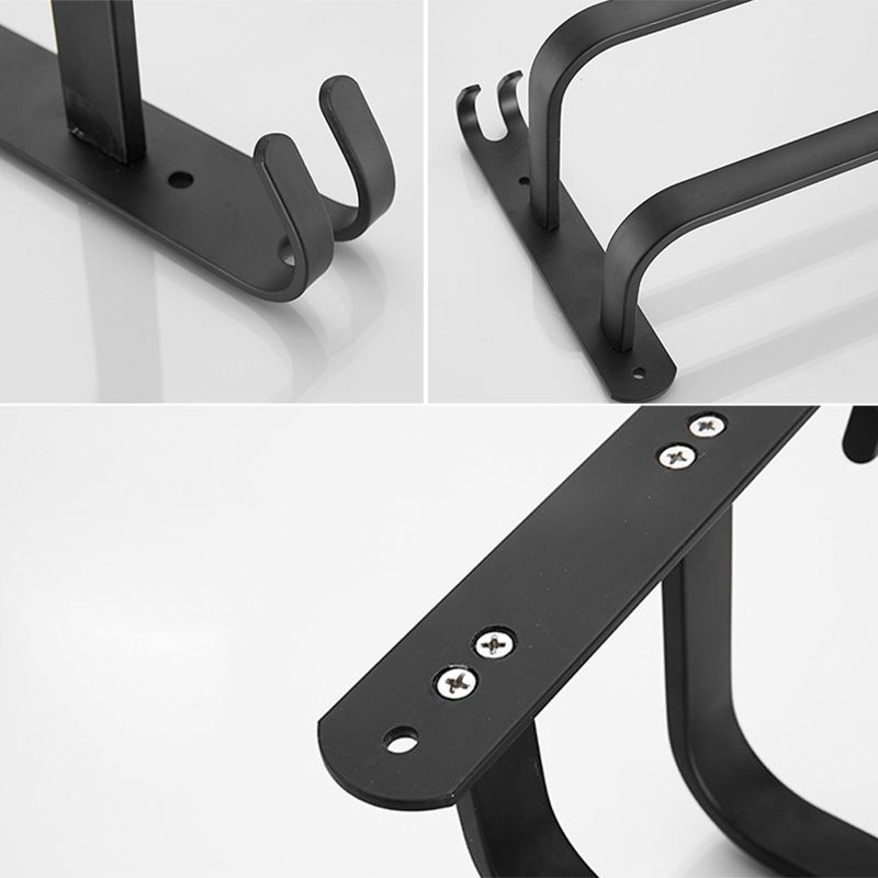 Matte Black Contemporary Bathroom Accessory Set with Bath Shelf & Towel Bar Clearhalo 'Bathroom Hardware Sets' 'Bathroom Hardware' 'Bathroom Remodel & Bathroom Fixtures' 'bathroom_hardware_sets' 'Home Improvement' 'home_improvement' 'home_improvement_bathroom_hardware_sets' 1200x1200_ce3a0d2c-9f59-4fc4-9561-35fbe37b0279