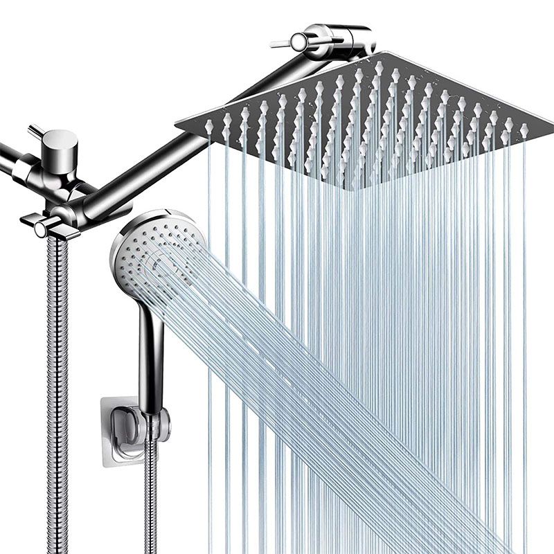 Modern Shower Combo Spray 5 Setting Patterns Hand Shower with Large Shower Head Clearhalo 'Bathroom Remodel & Bathroom Fixtures' 'Home Improvement' 'home_improvement' 'home_improvement_shower_heads' 'Shower Heads' 'shower_heads' 'Showers & Bathtubs Plumbing' 'Showers & Bathtubs' 1200x1200_ce3c6a25-b7d9-4e30-95f5-4920a8c0cba3