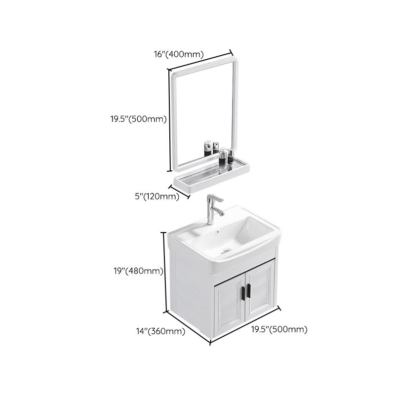 Wall Mount Modern White Bathroom Sink Vanity with Doors Sink Clearhalo 'Bathroom Remodel & Bathroom Fixtures' 'Bathroom Vanities' 'bathroom_vanities' 'Home Improvement' 'home_improvement' 'home_improvement_bathroom_vanities' 1200x1200_ce61ee4d-addc-4f52-9dab-e5a82b21e9e6