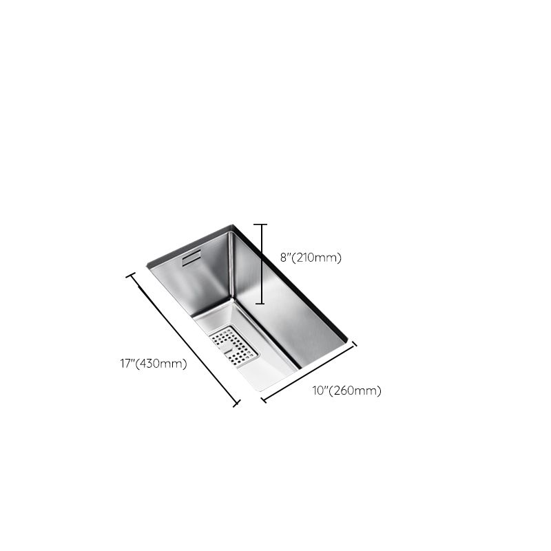 Rectangle Single Bowl Kitchen Sink Stainless Steel Sink with Drain Strainer Kit Clearhalo 'Home Improvement' 'home_improvement' 'home_improvement_kitchen_sinks' 'Kitchen Remodel & Kitchen Fixtures' 'Kitchen Sinks & Faucet Components' 'Kitchen Sinks' 'kitchen_sinks' 1200x1200_ce63f610-2c02-48db-9e20-7bc0770b2841