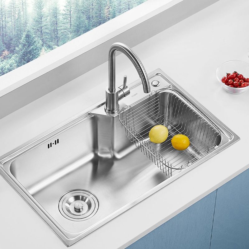 Modern Style Kitchen Sink Noise-cancelling Design Drop-In Kitchen Sink Clearhalo 'Home Improvement' 'home_improvement' 'home_improvement_kitchen_sinks' 'Kitchen Remodel & Kitchen Fixtures' 'Kitchen Sinks & Faucet Components' 'Kitchen Sinks' 'kitchen_sinks' 1200x1200_ce67dfb2-5eba-4ab0-b863-493631d19467