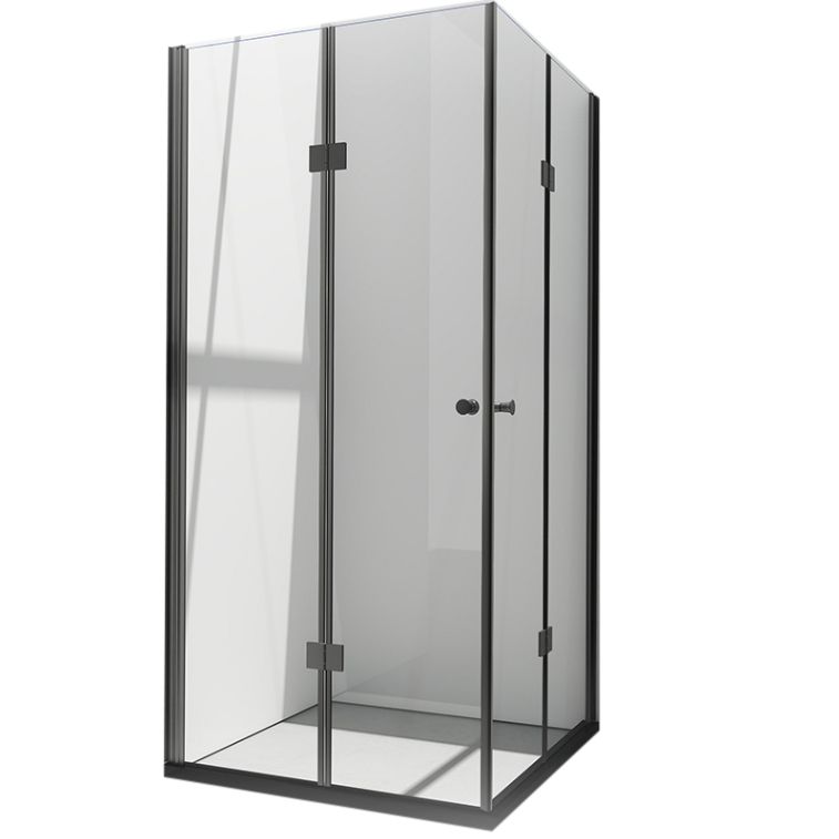 Semi Frameless Folding Shower Screen Clear Glass Shower Screen Clearhalo 'Bathroom Remodel & Bathroom Fixtures' 'Home Improvement' 'home_improvement' 'home_improvement_shower_tub_doors' 'Shower and Tub Doors' 'shower_tub_doors' 'Showers & Bathtubs' 1200x1200_ce6ed58c-469e-439d-b005-2848372fe92e