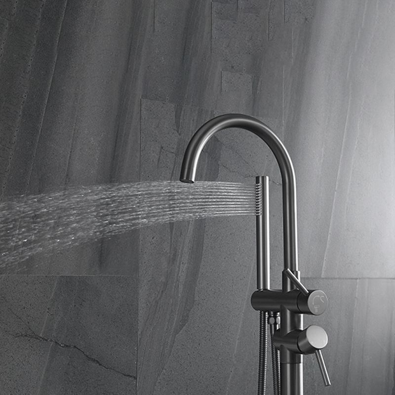 Floor Mounted Metal Freestanding Tub Filler Single Handle Freestanding Faucet Clearhalo 'Bathroom Remodel & Bathroom Fixtures' 'Bathtub Faucets' 'bathtub_faucets' 'Home Improvement' 'home_improvement' 'home_improvement_bathtub_faucets' 1200x1200_ce77951f-ff06-4f20-a1dc-83372fd337a1