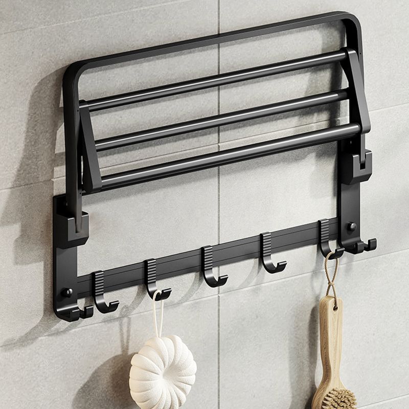 Modern Matte Black Bathroom Accessory Set Towel Bar/Paper Holder/Robe Hook Included Clearhalo 'Bathroom Hardware Sets' 'Bathroom Hardware' 'Bathroom Remodel & Bathroom Fixtures' 'bathroom_hardware_sets' 'Home Improvement' 'home_improvement' 'home_improvement_bathroom_hardware_sets' 1200x1200_ce881654-5ab6-47ad-9ad4-162839950e4c