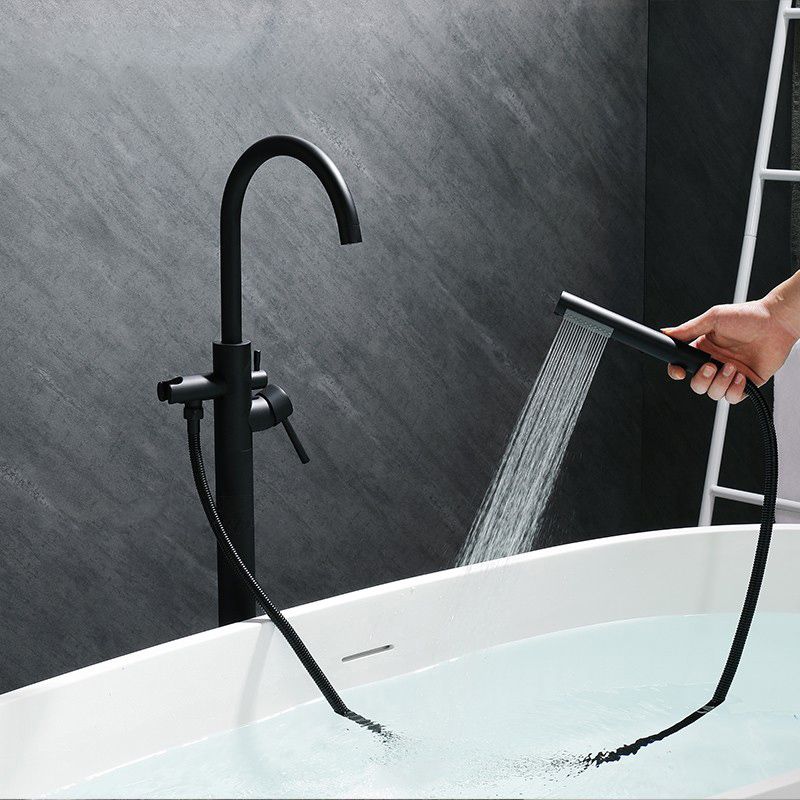 Modern Free Standing Tub Filler Faucet Copper with Handheld Shower Tub Filler Clearhalo 'Bathroom Remodel & Bathroom Fixtures' 'Bathtub Faucets' 'bathtub_faucets' 'Home Improvement' 'home_improvement' 'home_improvement_bathtub_faucets' 1200x1200_ce8924a7-e5c0-444b-b448-84a02140c341