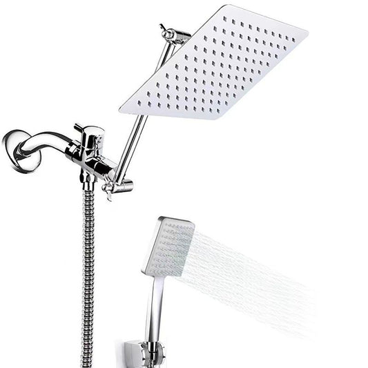 Classic Dual Shower Head Water Efficient Suqare Metal Dual Shower Head Clearhalo 'Bathroom Remodel & Bathroom Fixtures' 'Home Improvement' 'home_improvement' 'home_improvement_shower_heads' 'Shower Heads' 'shower_heads' 'Showers & Bathtubs Plumbing' 'Showers & Bathtubs' 1200x1200_ce97179d-4e80-4840-b8cd-3bc52334f3c3