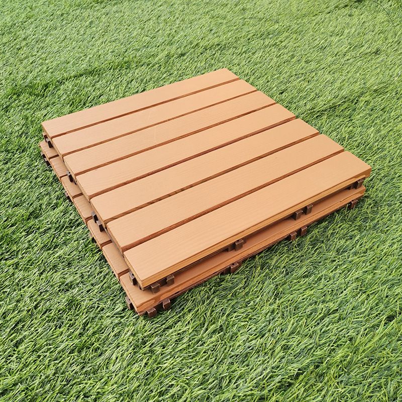 Yellow 6-Slat Square Wood Flooring Tiles Snap Fit Installation Floor Board Tiles Clearhalo 'Home Improvement' 'home_improvement' 'home_improvement_outdoor_deck_tiles_planks' 'Outdoor Deck Tiles & Planks' 'Outdoor Flooring & Tile' 'Outdoor Remodel' 'outdoor_deck_tiles_planks' 1200x1200_ce9d919d-f7a4-4c35-8360-4a325e797523