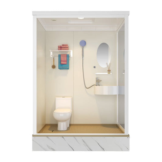 Frosted Tempered Glass Shower Kit with Ceiling and Back Wall Panel Clearhalo 'Bathroom Remodel & Bathroom Fixtures' 'Home Improvement' 'home_improvement' 'home_improvement_shower_stalls_enclosures' 'Shower Stalls & Enclosures' 'shower_stalls_enclosures' 'Showers & Bathtubs' 1200x1200_cec1ef2b-a621-4efd-bd5c-e77e6911a76d