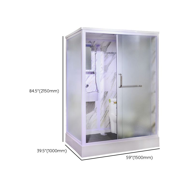White Framed Frosted Rectangle Shower Stall with Base and Fixed Panel Clearhalo 'Bathroom Remodel & Bathroom Fixtures' 'Home Improvement' 'home_improvement' 'home_improvement_shower_stalls_enclosures' 'Shower Stalls & Enclosures' 'shower_stalls_enclosures' 'Showers & Bathtubs' 1200x1200_cec48254-5c7d-407b-a158-fe336443456a