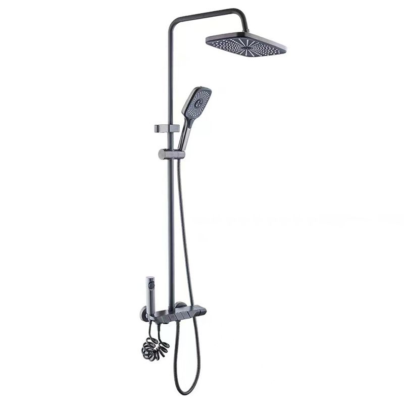 Modern Shower System Square Brass Temperature Control Wall Mounted Shower Combo Clearhalo 'Bathroom Remodel & Bathroom Fixtures' 'Home Improvement' 'home_improvement' 'home_improvement_shower_faucets' 'Shower Faucets & Systems' 'shower_faucets' 'Showers & Bathtubs Plumbing' 'Showers & Bathtubs' 1200x1200_cec6f4fa-bef4-4b7e-8320-d49f16b54bbc