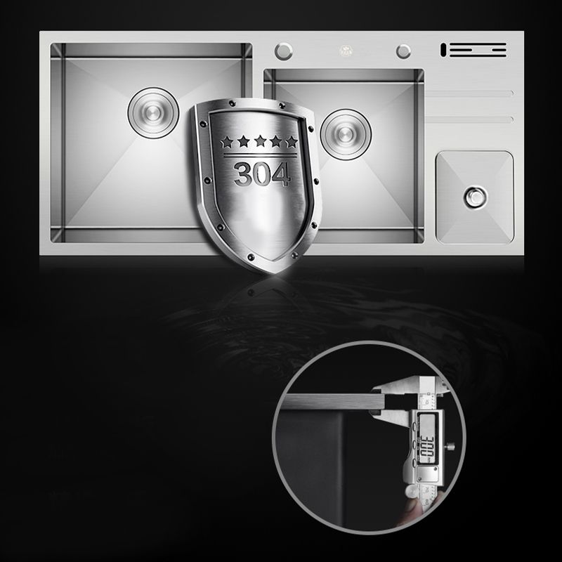 Modern Style Kitchen Sink Dirt Resistant Drop-In Sink with Drain Strainer Kit Clearhalo 'Home Improvement' 'home_improvement' 'home_improvement_kitchen_sinks' 'Kitchen Remodel & Kitchen Fixtures' 'Kitchen Sinks & Faucet Components' 'Kitchen Sinks' 'kitchen_sinks' 1200x1200_cecb41e7-ff6f-4d36-8d57-29f2d7faea72